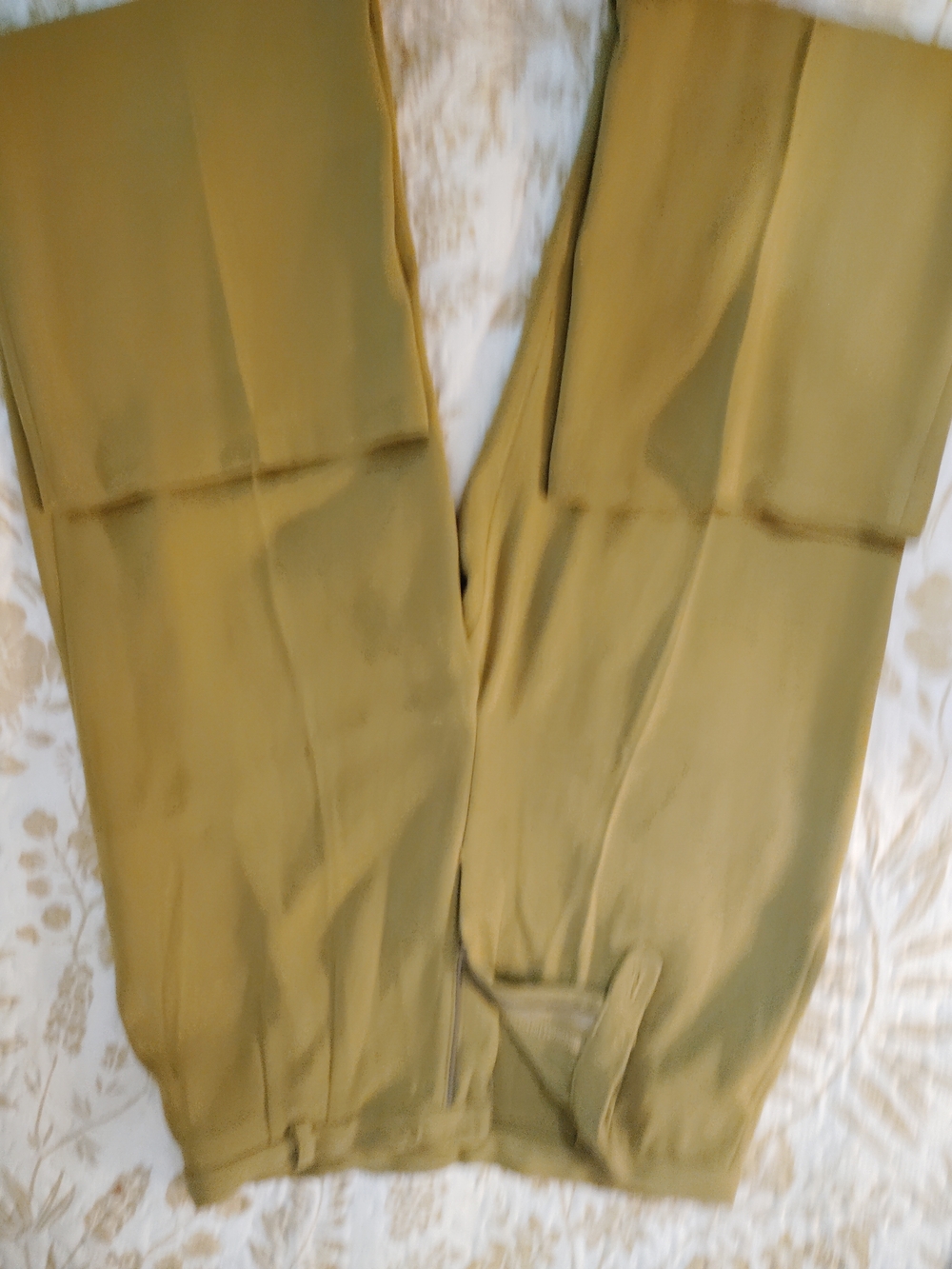 Olive Green Wide-Leg Pants